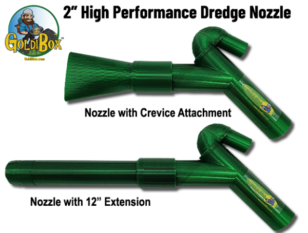 GoldiBox Dredge Nozzle with crevice attachment and extension