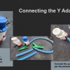 Connecting the Y adapter to the GoldiBox Backpack Dredge