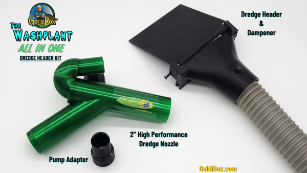 The GoldiBox Washplant Dredge Header Kit - Includes Nozzle, Dredge Header and Pump Adapter