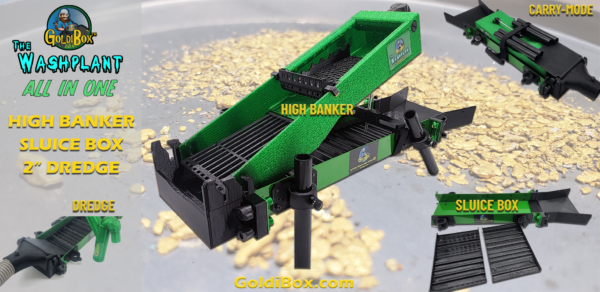 The GoldiBox Washplant. Highbanker, Sluice Box and Dredge combined into one ultra portable gold recovery system