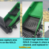 The GoldiBox Washplant features a large easy-to-access mat in the highbanker deck. Remove, clean and replace in 10 seconds.